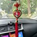 New Round Heart Shape Rotatable Mao Zedong Rearview Mirror Pendant Car Interior Chinese Knot Tassel Ornament_voghion.com