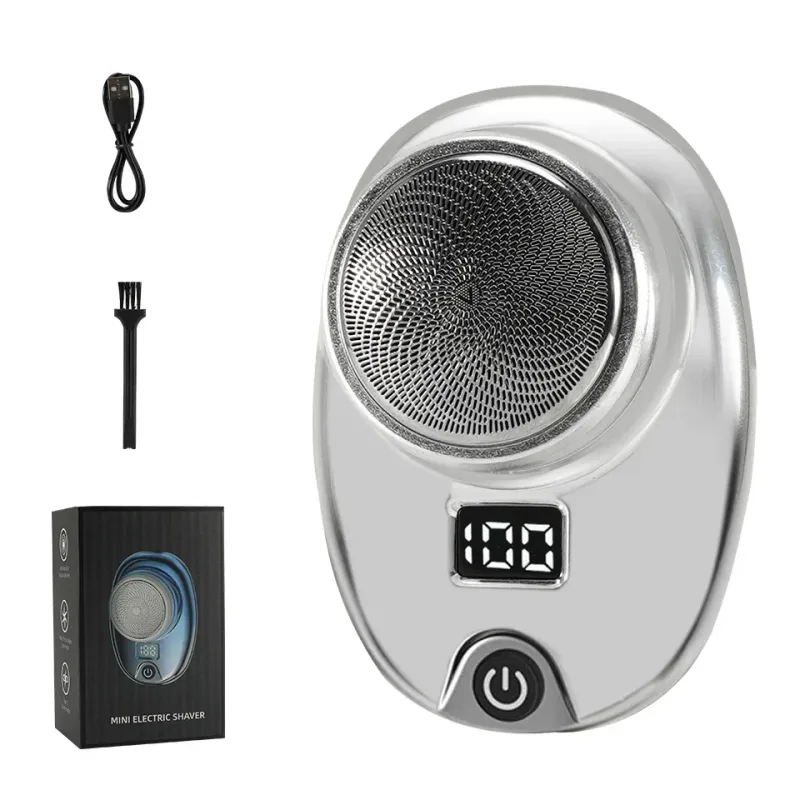 Portable Mini Electric Rechargeable Digital Power Display Mens Waterproof Cordless Razor Beard Shaver for Face Body_voghion.com