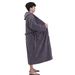 Soft Touch Micro Fleece Huva Morgonrock Plysch Lång Spa Robe Absorberande Morgonrock_voghion.com