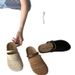 Niche Handmade Woven Closed-Toe Half Slippers Summer Outdoor Korean Style Thick-Soled Slip-On Lazy Mules Single Shoes_voghion.com