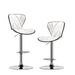 Bar Stools Set Of 2, Swivel Adjustable Counter Height Barstools With Back And PU Leather-White_voghion.com