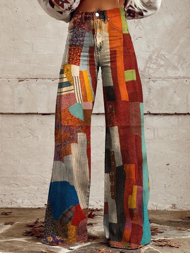 Naiste rõivad 3D digitaalse printimisega kellukese põhjaga püksid ühes tükis_voghion.com