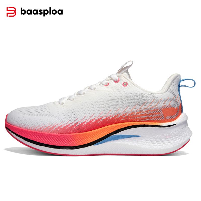 Baasploa Nouvelles chaussures de course pour femmes, baskets décontractées, légères et respirantes, chaussures de sport professionnelles à coussin d'air avec plaque de carbone_voghion.com