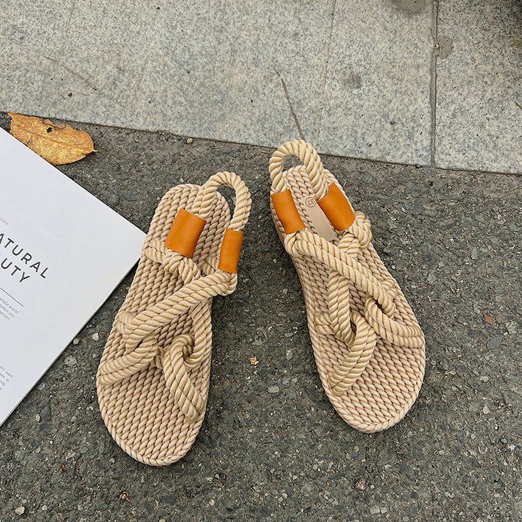 Women's Flat Woven Sandals Women's Summer Outer Wear Beach Bohemian Sandals Summer_voghion.com
