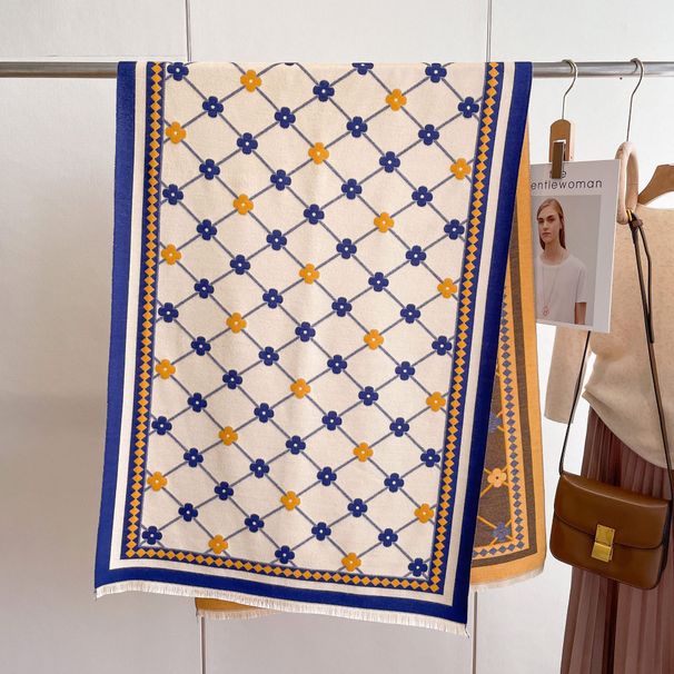 Sciarpa bifacciale Xiaohuarui per donna autunno e inverno edizione coreana versatile scialle oversize in cashmere_voghion.com