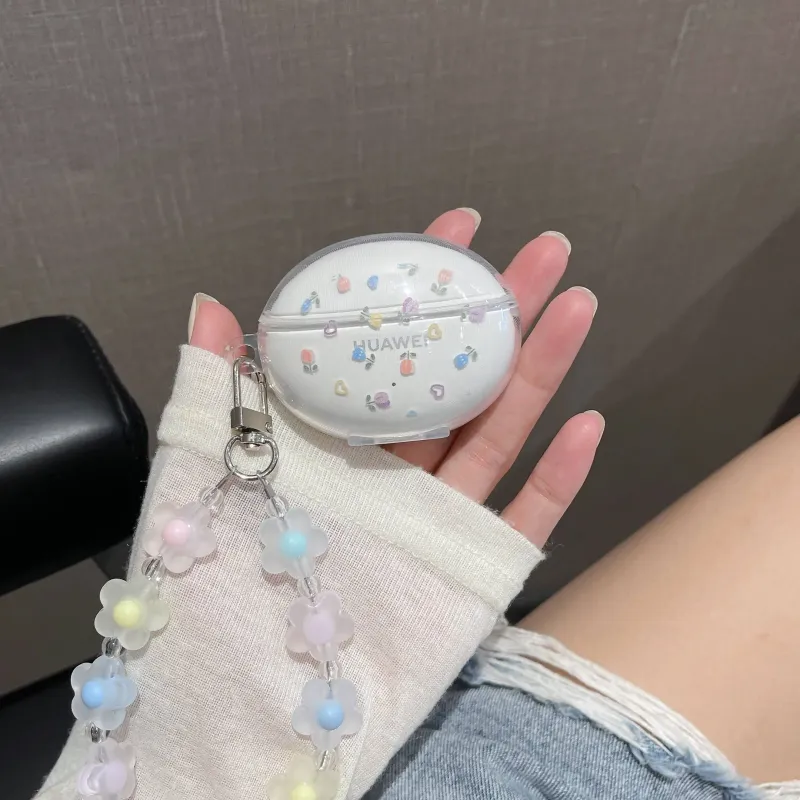 Heart Pattern Earphone Cases with Bracelet for HUAWEI FreeBuds 5i SE2 Lenovo HT38 LP40 AirPods Protective Cover Headphone Accessorie Protective Box_voghion.com
