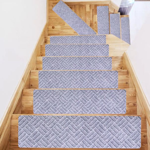 Self-Adhesive Stair Treads - Non-Slip Wooden Step Pads With Embossed Design, Cut-to-Fit For Home & Dorm Use_voghion.com