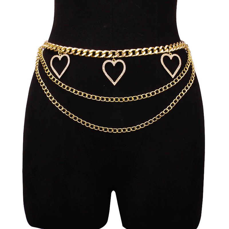 Sieraden Meerlaags geometrisch perzikhart lichaamstemperatuur ingelegd met diamant kleine vlinder tailleketting, vrouwelijk_voghion.com