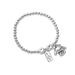 Bracciale lungo rotondo in giada pura Guigou con lettere per donna, stile semplice con corda elastica, bracciale con perline d'argento, impilato_voghion.com
