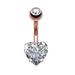 Piercing all'ombelico con zircone creativo a forma di cuore in stile europeo e americano, gioielli caldi_voghion.com