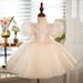Super Fairy Children's Dress Princess Dress Flower Girl Wedding Girl One Year Old Baby Girl Birthday Tutu Skirt Piano Performance Costume_voghion.com