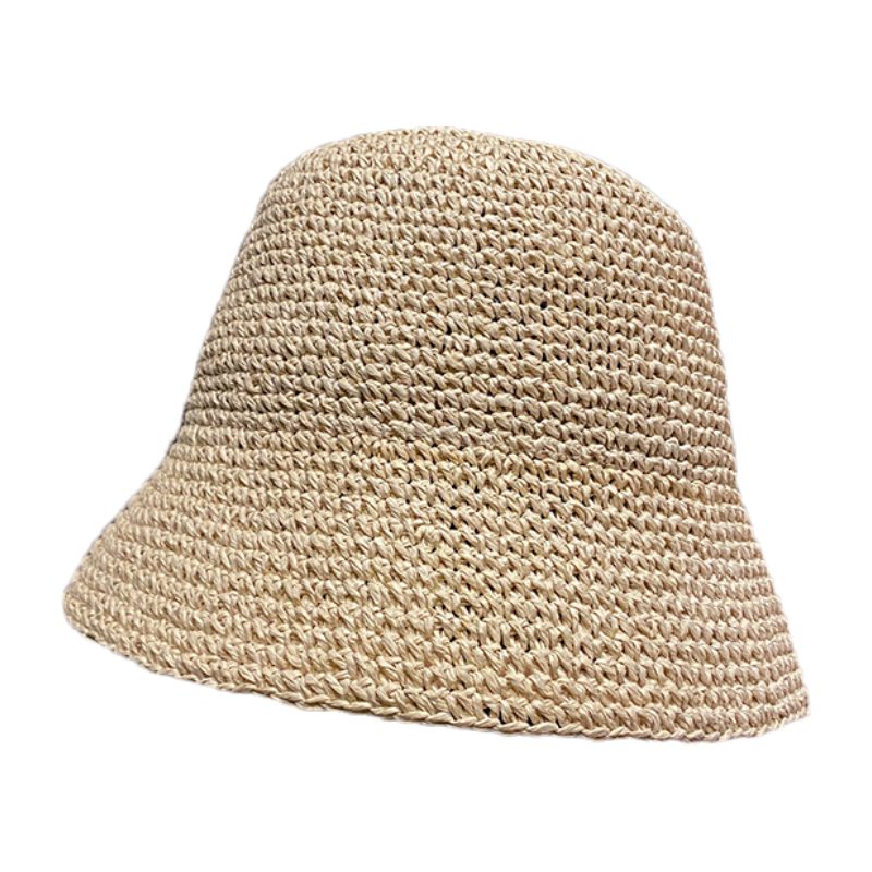 Hot Sale Solid Color Braid Bucket Hat For Women Summer Hollow Out Breathable Beach Hats Knit Dome Fisherman Caps Lady Sunshade_voghion.com
