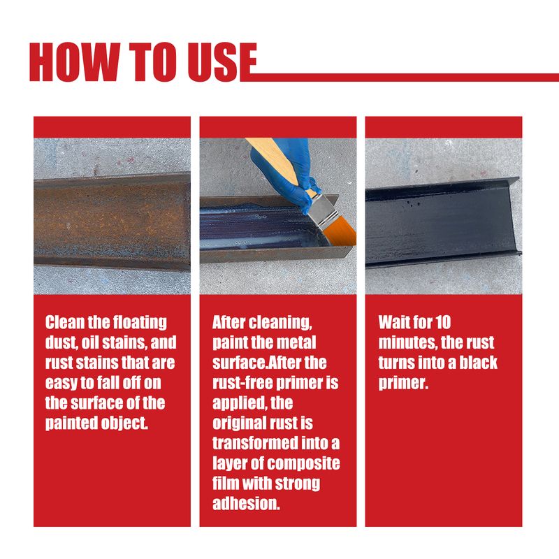 Rayhong roestbestendige primer, roestvrije primer, autoroestconversiemiddel, metaalrenovatie, grenen roestbestendig en waterafstotend_voghion.com