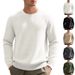Lässiges Herren-Sweatshirt – Locker geschnittener Rundhalspullover mit Mini-Karomuster | Weiche Baumwollmischung, dicker für Frühling/Herbst_voghion.com