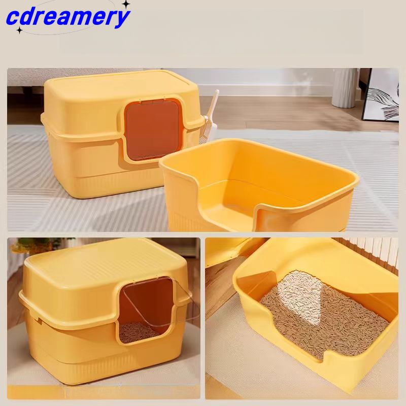 Super Large, Fully Enclosed, Deodorizing And Anti-spatter Litter Box For Cats And Dogs, A Giant Toilet, A Pet Product_voghion.com