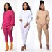 Women's Long Sleeve Tracksuit Set - Stylish & Comfortable Solid Color Outfit For Fall/Winter, Casual Elegant Lounge Wear_voghion.com