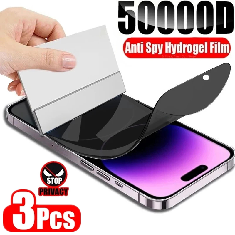 Anti spyware hydrogel film for iPhone 11 12 13 14 Pro Max Mini Privacy Screen Saver for iPhone XS Max X XR 7 8_voghion.com