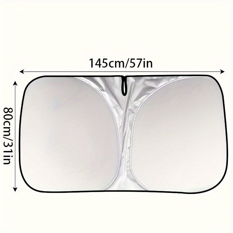 Thickened Titanium Silver Front And Rear Windshield Heat Insulation Sunshade Curtain Summer Sun Blocker_voghion.com