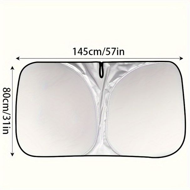 Thickened Titanium Silver Front And Rear Windshield Heat Insulation Sunshade Curtain Summer Sun Blocker_voghion.com