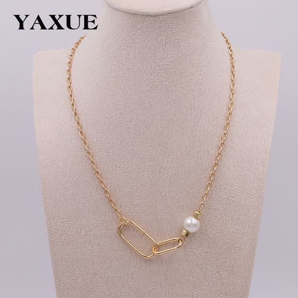 Collana da donna alla moda, semplice e di nicchia, elegante e versatile, con catena per clavicola e gioielli in perle di vetro_voghion.com