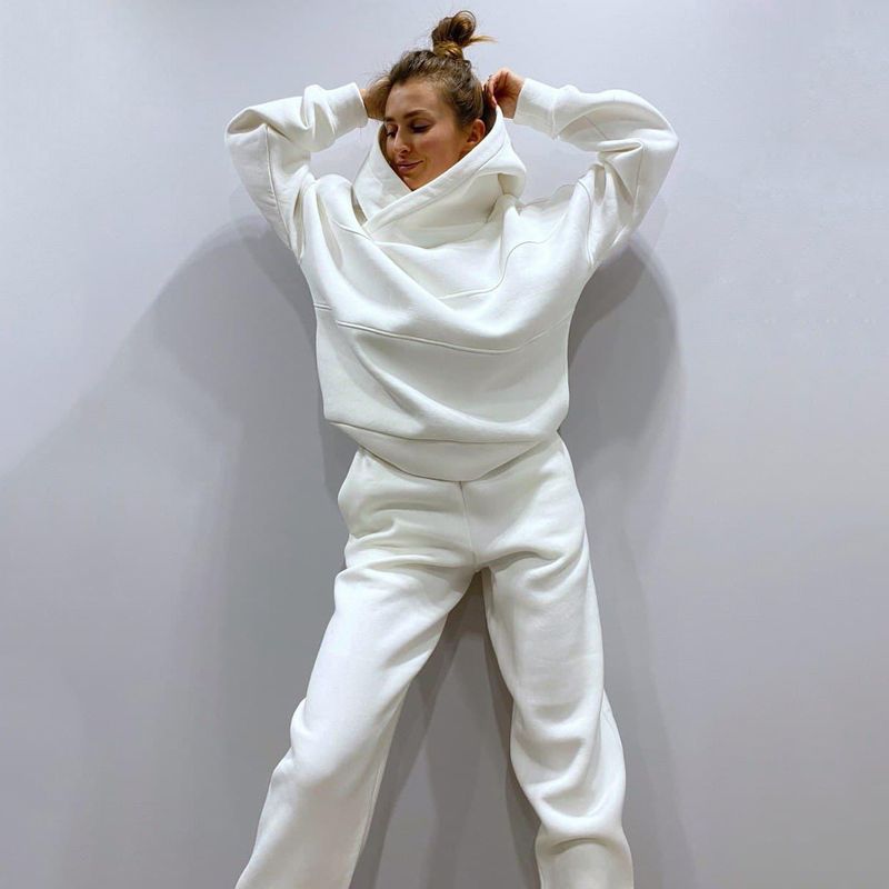 2025 Autumn Winter New Women's Two Piece Set Casual Hoodie Tracksuit Long Pants Suit_voghion.com