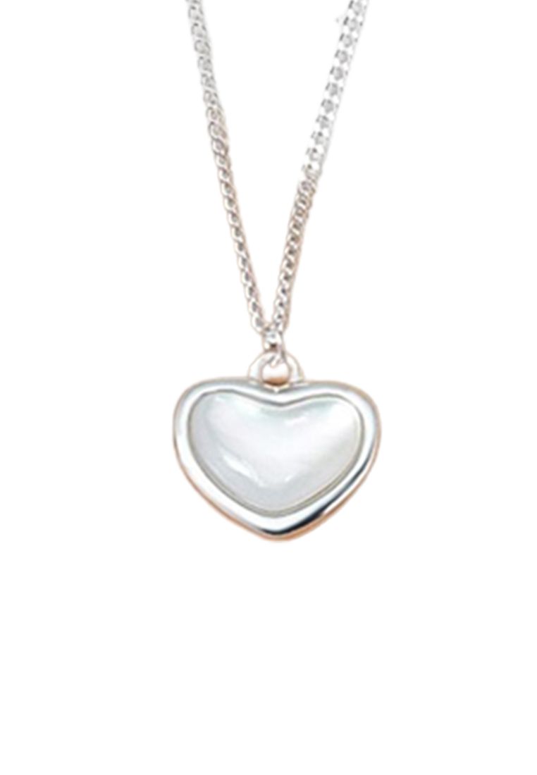 LCR3037 Collana con cuore in conchiglia in argento S925_voghion.com