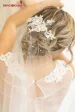 Hai Jewely Lace Applique Wedding Veil With Peals 2022 New Tulle Cut Eage Bide Headpiece Bidal Accessoies_voghion.com