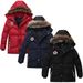Boys' Winter Hooded Padded Jacket – Warm Fleece-Lined Coat For 3-7 Year Olds (Royal Blue/Red/Black) – Windproof Korean-Style Parka_voghion.com