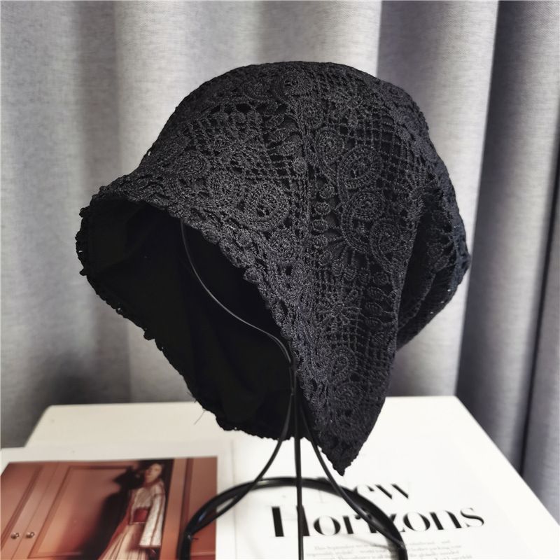 Hat Children Korean version hollowed out lace and plush large dock towel balding postpartum hat, covering white hair,_voghion.com