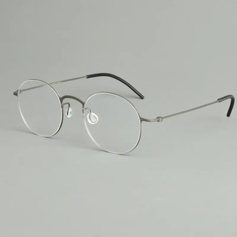 Upgrade High-quality Frames Made Of Pure Titanium 5504, Ultra-light, For Men And Women, Round Eyeglass Frames, Glasses,_voghion.com