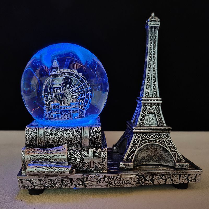 Paris Eiffel Tower Hourglass Crystal Ball Music Box Luminous Desktop Decoration Ornament Birthday Gift_voghion.com