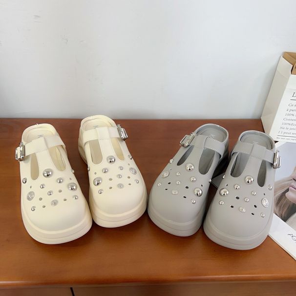 Leichte Sommerschuhe aus luxuriösem Leder mit erhöhten Löchern, dicke Sohle, leichtes Fußgefühl, rutschfest und verschleißfest. Vielseitig einsetzbar, lässig und alltagstauglich_voghion.com