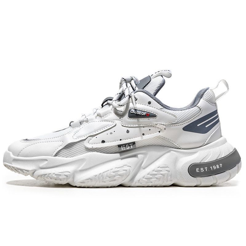 Pantofi sport pentru bărbați, cu talpă groasă, mici, albi, pentru primăvară și tineret, cu plasă, sport, colorate, casual, pentru studenți singuri_voghion.com