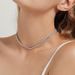 New Stylish Simple Rhinestone Necklace, High-end Personalized Open Double-row Neck Chain Accessories Women's Necklace_voghion.com
