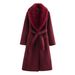 Elegante abrigo de invierno con cuello de piel sintética - Abrigo largo de lana para mujer, ideal para otoño e invierno, estilo clásico europeo._voghion.com