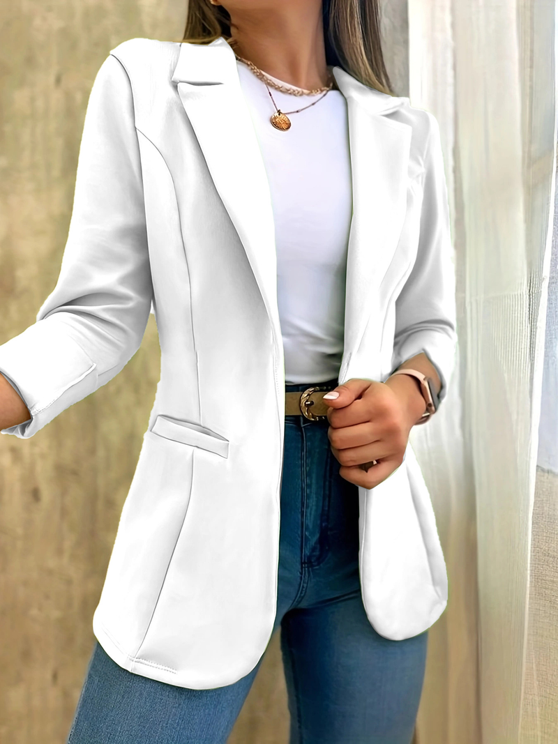 Abbigliamento da donna Tinta unita Semplice giacca a maniche lunghe con colletto Abbigliamento da donna_voghion.com