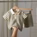 Kids' Textured Stripe Knit Shorts Set - 2-Piece Summer Outfit (4Y-7Y, 100-130cm)_voghion.com