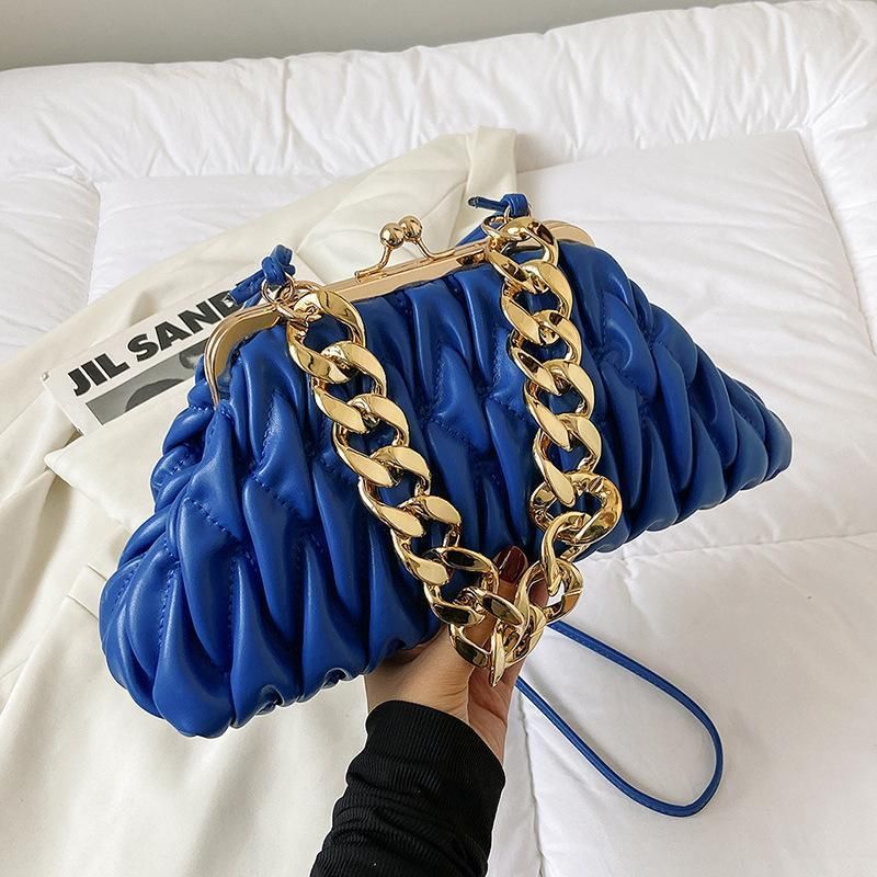 Frauen Mode Clip 2023 Neue Tragbare Kette Minibags Plissee Tasche Einzelnen Schulter Umhängetasche_voghion.com