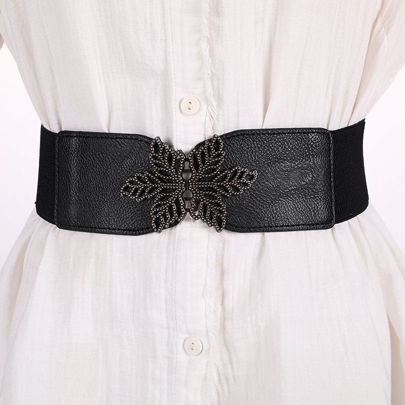 Women's decorative elastic wide belt Women's elastic super wide simple and versatile women's waist elastic belt_voghion.com