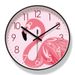 Yipula 6636 Flamingo Love Pink Wall Watch Silent Sweep Second Quartz Clock_voghion.com