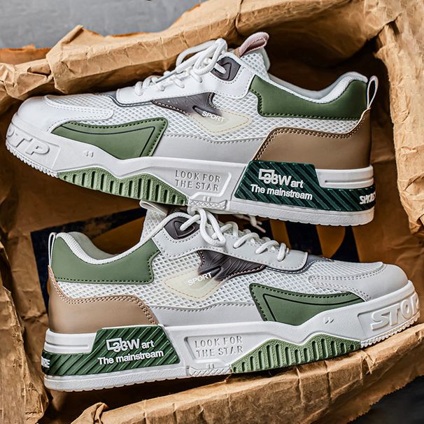 Sneakers casual da uomo extra larghe, tomaia in PU traspirante con soletta imbottita per un comfort che dura tutto il giorno, suola in gomma antiscivolo versatile_voghion.com