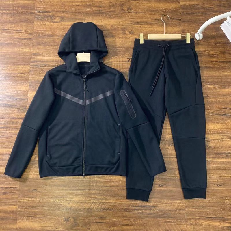 Fréijoer an Hierscht Nei Männer Casual Sports Hooded Mantel 490 Säit Zipper Kleng Fouss Garde Hosen 163 Set_voghion.com