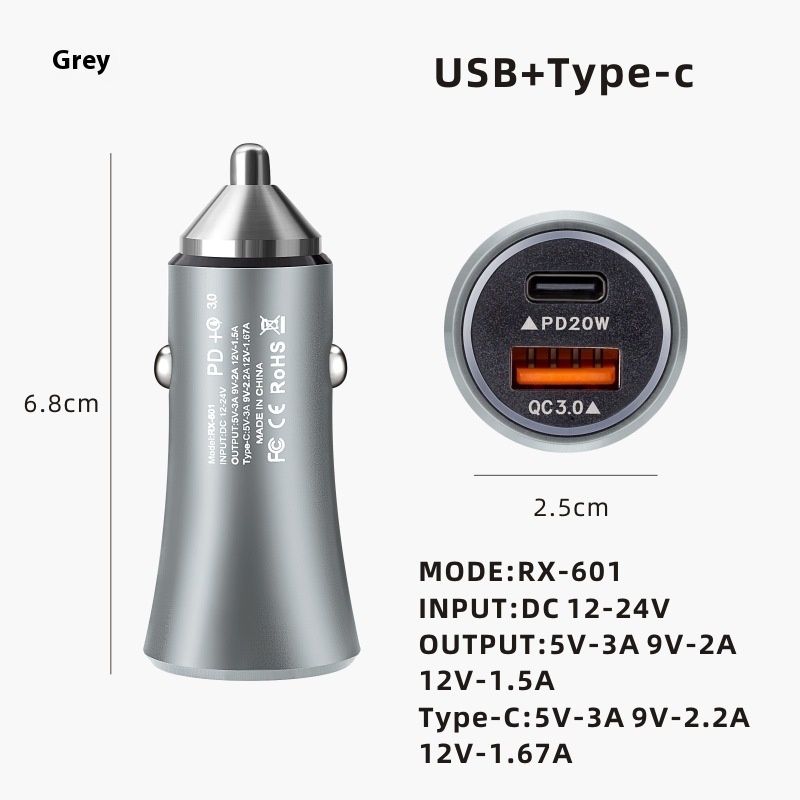 QC3.0 PD20W Car Phone Fast Charging Charger_voghion.com