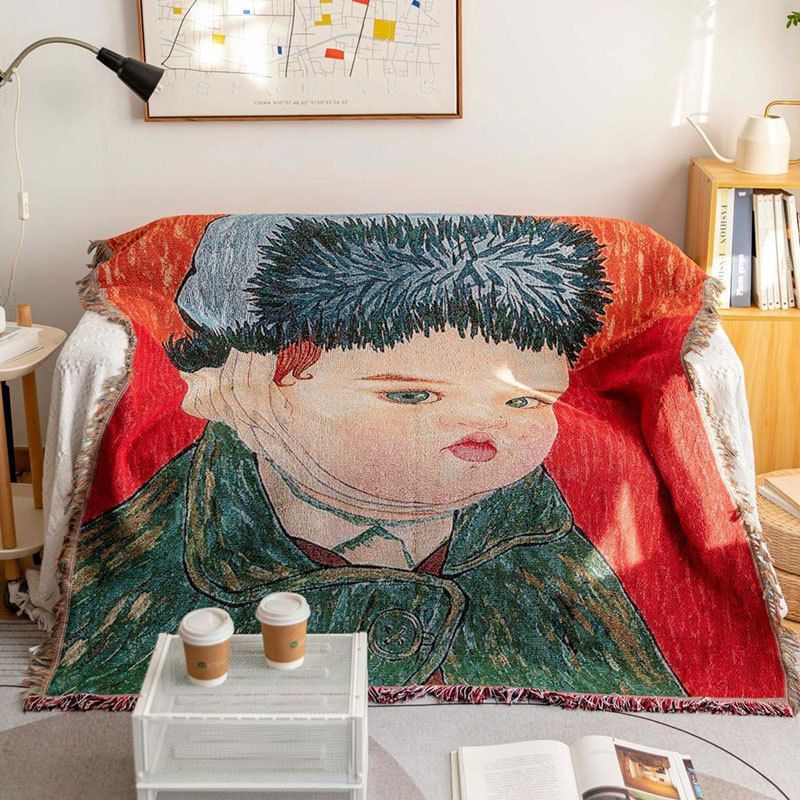 Cartoon Sofa Throw Blanket - Stylish, Multi-Functional For Home & Office Decor​​_voghion.com