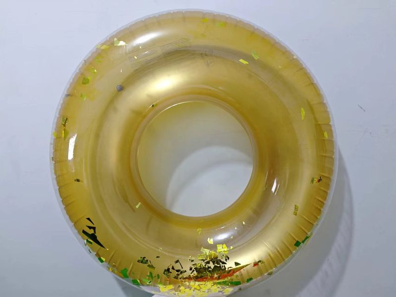 Gold & Silver Glitter Inflatable Swim Rings - Underarm Pool Floats (Luxury Floating Bed Heavy-Duty PVC Non-Slip Grip 300lbs Capacity)​​_voghion.com