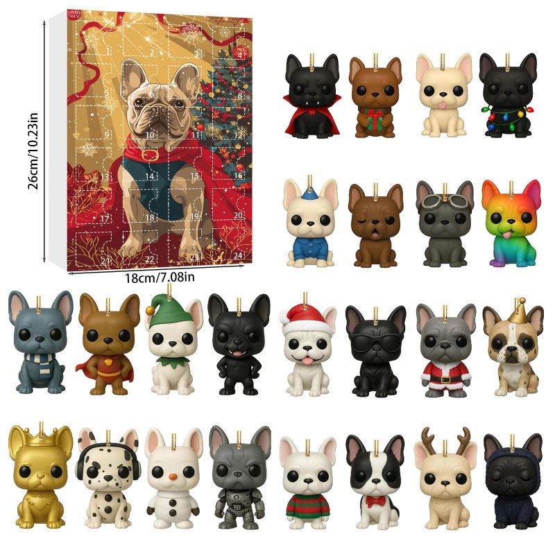 Neuer, perfekter Adventskalender für Haustiere (Hunde) in einer Überraschungsbox, Weihnachtsbaumschmuck, Acryl-Ornament_voghion.com