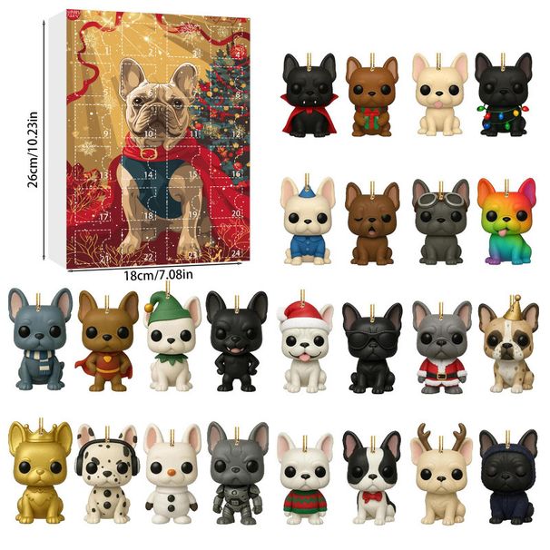 Neuer, perfekter Adventskalender für Haustiere (Hunde) in einer Überraschungsbox, Weihnachtsbaumschmuck, Acryl-Ornament_voghion.com
