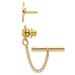 Kelly Waters Gold-plated .01 Ct. Diamond Polished And Satin Round Tie Tac With Safety Chain_voghion.com