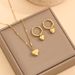 Koreanisches Herz Minimalistischer Stil Weibliches Kleines Hoop Mädchen Gold Titan Stahl Nicht Verblassendes Kreis Halskette Ohrringe Set_voghion.com