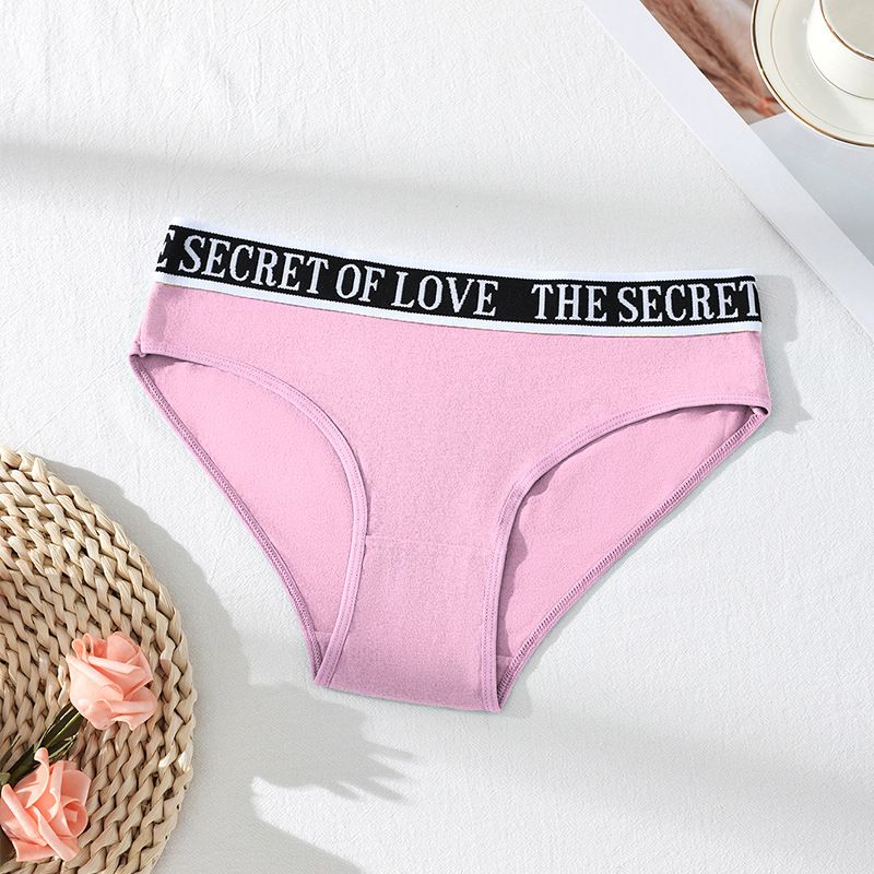 Underwear & Sleepwears Sexy Letters Sports Style Fitness Breathable Mid Waist Pure Cotton Underwear_voghion.com